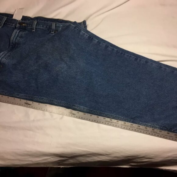 50x32 CARHARTT 8172 DST RELAXED FIT MED WASH BIG/TALL WORK DENIM JEANS IG 812 - Picture 4 of 12
